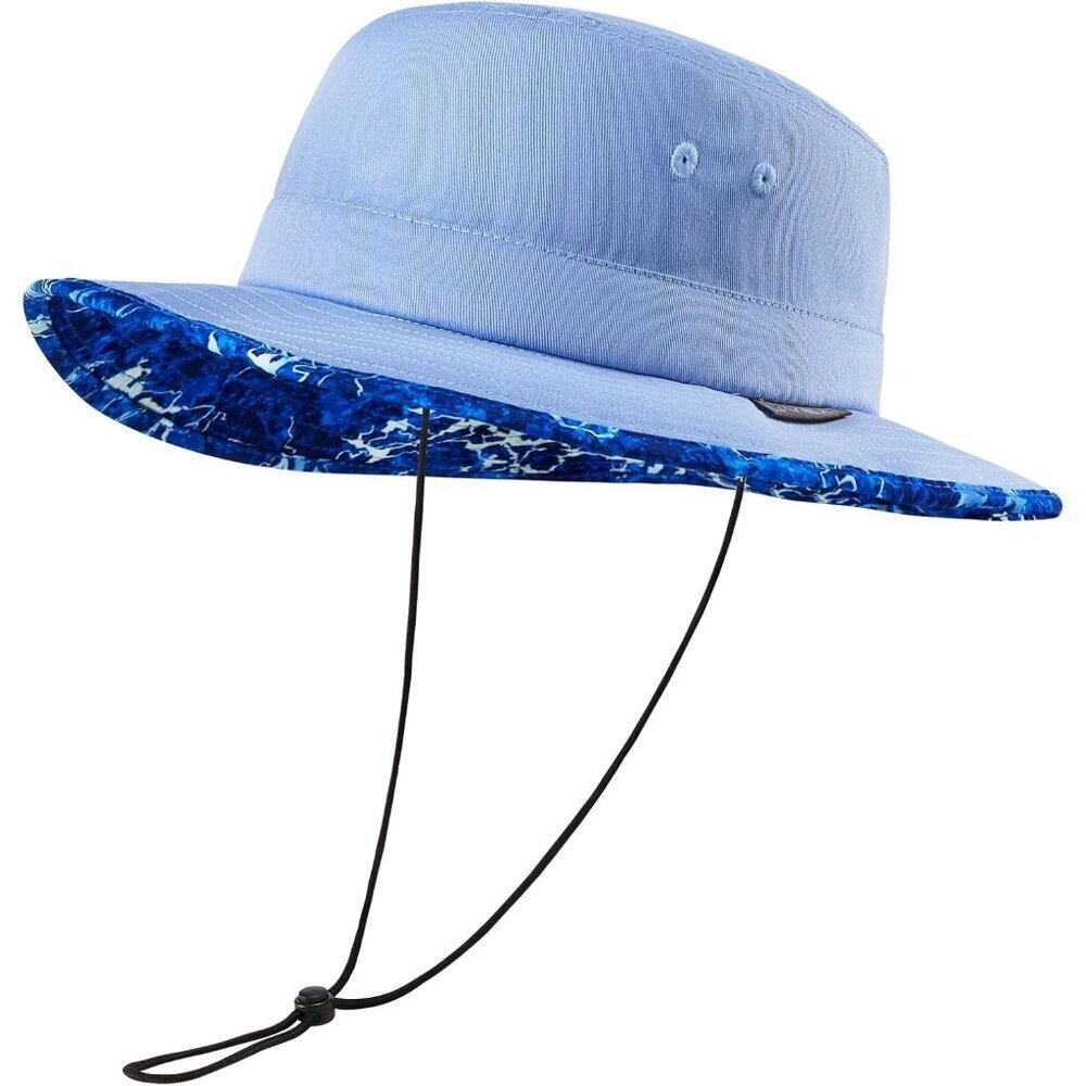 Unisex Blue Western Wide Brim Boonie with Chin Strap Hiking Classic Cowboy Hat